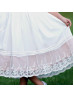 Cotton Lace Trim Tea Length Chic Flower Girl Dress